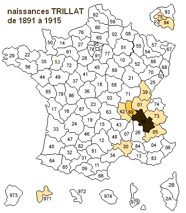 naissances Trillat de 1891 à 1915
